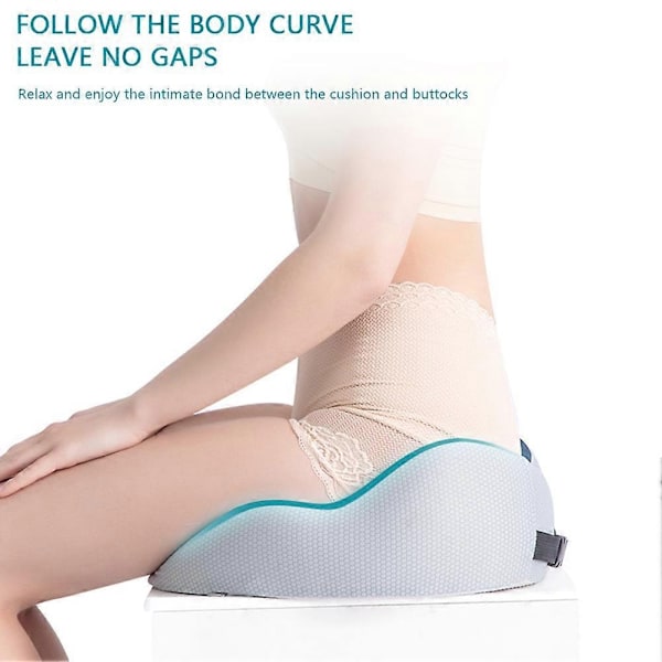 Sits Bein Smertelindrende Pute for Kontorstol Memory Foam Komfort Isjias Tuberositas Pute - xindaren Black