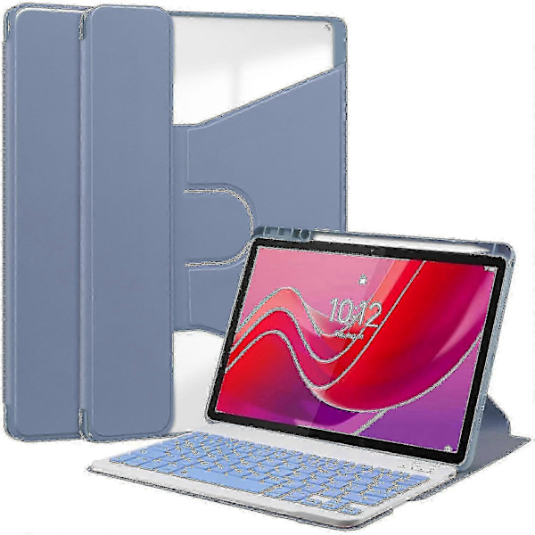 Beskyttelsescover til Lenovo Tab M11 (xiaoxin Pad 11 2024) PU + akryl tablet stand beskyttelsescover med bluetooth tastatur-Xin Purple Style D Lenovo Tab M11 (Xiaoxi
