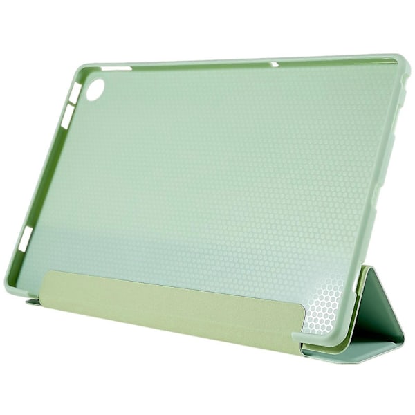 For Lenovo Tab M10 Plus (3. generasjon) Tri-fold Stativ PU Lær + Silikon Beskyttelsesdeksel Nettbrett Anti-fall Støtsikkert Skall-Xin Green