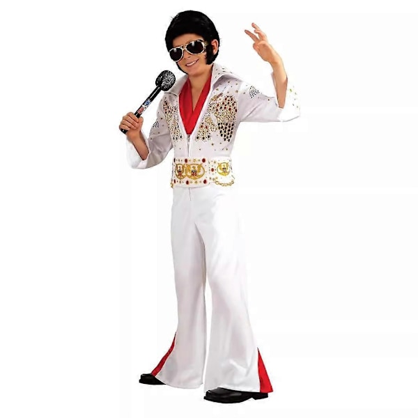 Halloween-asut 2024 Rock-laulaja valkoinen Elvis Presley suuret miehet ja naiset cosplay-asu ulkoilmajuhliin esitykseen tanssiasu -Xin W2 M