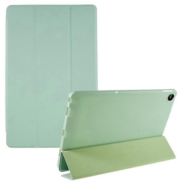 For Lenovo Tab M10 Plus (3. generasjon) Tri-fold Stativ PU Lær + Silikon Beskyttelsesdeksel Nettbrett Anti-fall Støtsikkert Skall-Xin Green