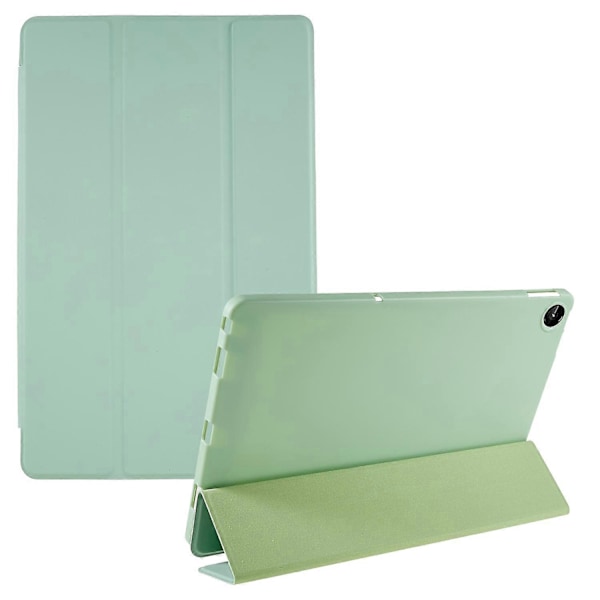 Til Lenovo Tab M10 Plus (3. generation) Tri-fold Stand PU Læder + Silikone Beskyttelsesetui Tablet Anti-drop Stødsikkert Cover-Xin Green