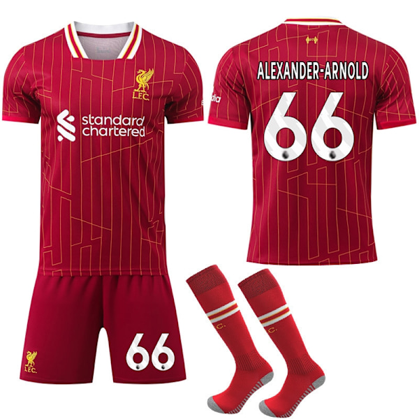 24-25 Nya Liverpool Hemmafotbollströja för Barn och Vuxna Nr 66 Alexander-Arnold-Xin XS