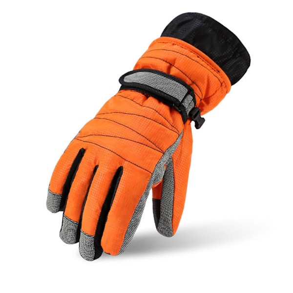 Unisex Talvisten Kestävien Tuulen- ja Vedenpitävien Hanskojen Pyöräily- ja Hiihtohansikkaat Naisille ja Miehille - Xin Orange XL