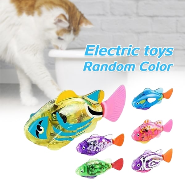 Simulering elektrisk fisk med lätt söt induktion katt interaktiv leksak-Xin 3PCrandom Color