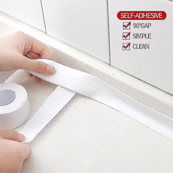 Vattentät Tätningstejp Självhäftande Mögelsäker Tätningslist Tapet Kök Golv Pvc-Xin Brown 2.2cm x 320cm