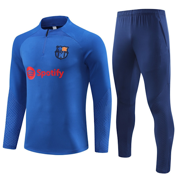 2324 sæson Barcelona Royal M Arsenal langærmet halv tracksuit voksen fodbolddragt træningsdragt langærmet dragt blå 7-Xin blue-7 XL