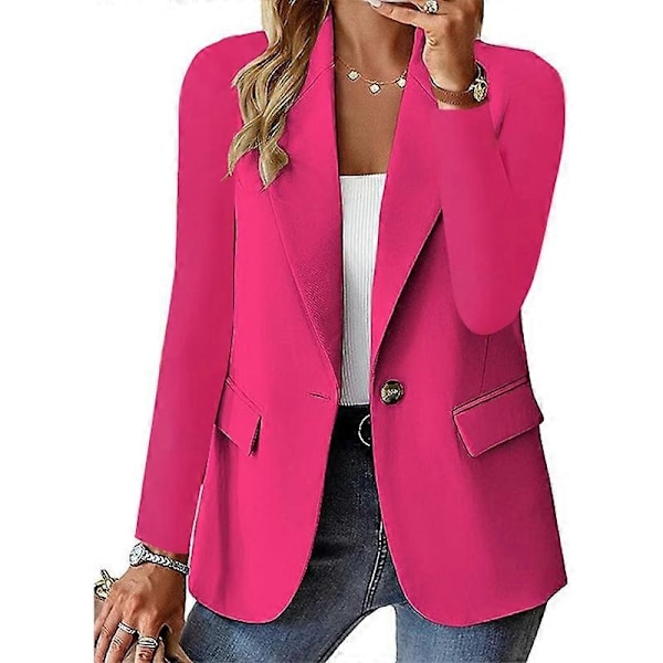 Naisten bleiseri, business casual, pitkähihainen napitettava bleiseritakki - Xin BROWN XL