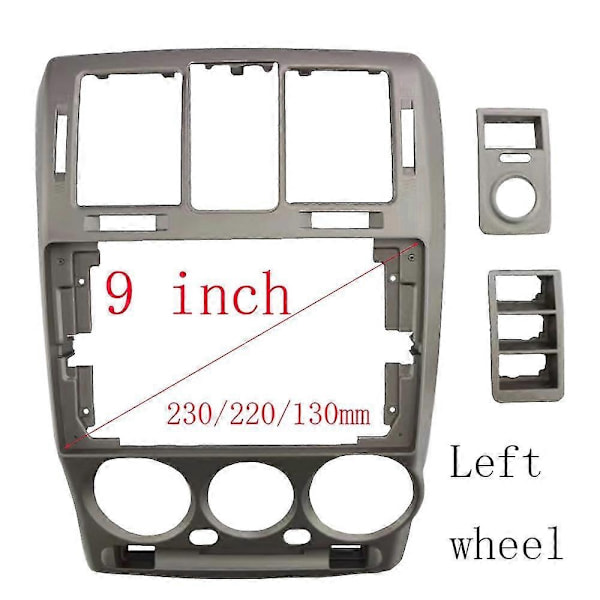 9 Tums Bilstereo Ram GPS Navigation Fascia Panel för 2002-2011 Hyundai Getz Installation-Xin left wheel Blcak