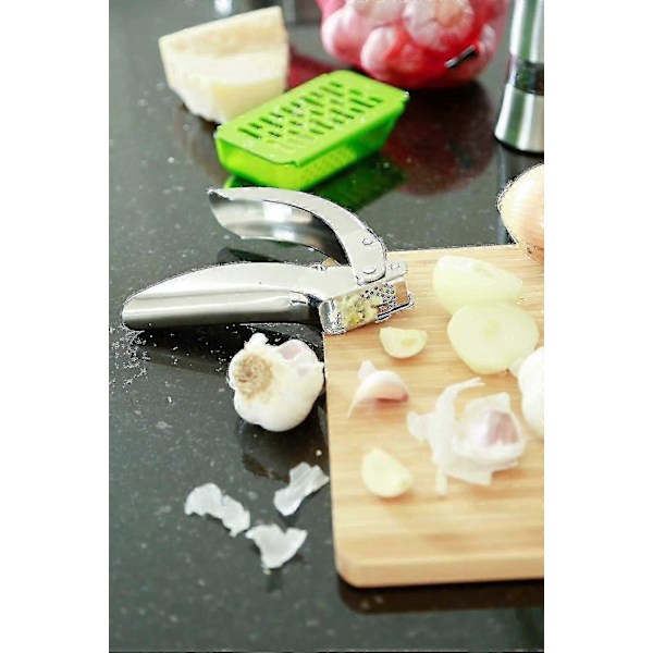 Rikon Epicurean Hvitløkspresse, Rustfritt Stål, 16,5 x 2,5 x 3,8 cm, Sølv-Xin