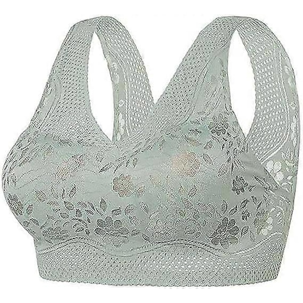 Ortopedisk BH för Kvinnor, Anti-Häng BH för Äldre Kvinnor, Hållningskorrigerande BH, Andningsbar Push up BH - Xin Green 4X-Large