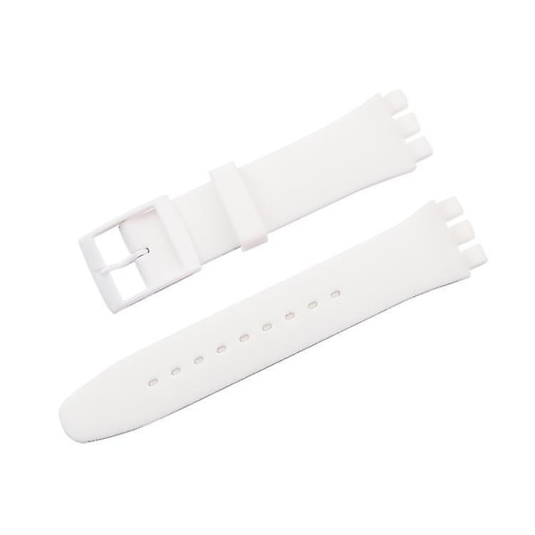Passer til Swatch jelly tre-øje klassisk 12/17/19/20MM tre-takket stjerne silikonerem - Xin White 12mm