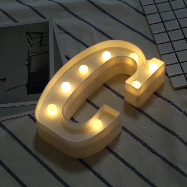 Alphabet Led Letter Lights Light Up White Plastic Letters Standing Hanging A [DB]-Xin C