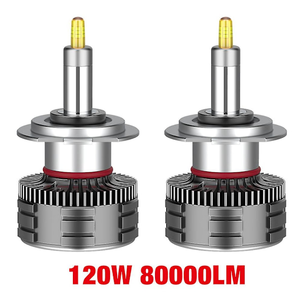 120W 80000lm H7 LED Canbus Auton Ajovalopolttimo 4 Sivua H1 H3 H11 H8 Hb3 9005 Hb4 9006 9012 Hir2 120W Led Autolamppu 360 Csp 6000k 12v - Xindaren H7 120W 80000LM