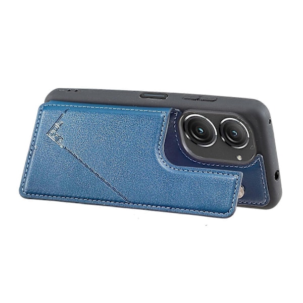 Kompatibel med Asus Zenfone 9 5G/Zenfone 10 5G Deksel PU Lær+TPU Kortholder Støtte Telefon Shell-xindaren Style D