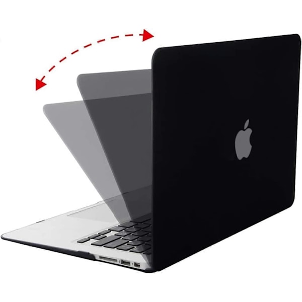 Kompatibel med MacBook Air 13 tommer etui (Modeller: A1466 & A1369, Ældre version 2010-2017 udgivelse), Beskyttende hårdt plastik etui, Sort-Xin