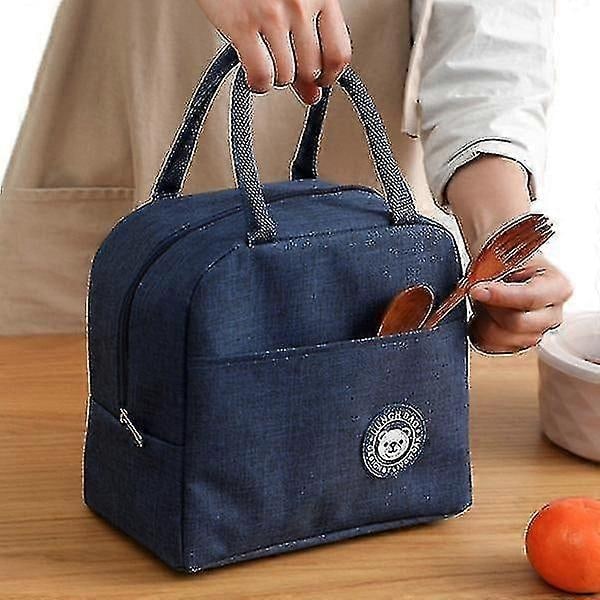 Isolerad kylväska Vattentät Bärbar Dragkedja Varm Lunchväska Bento Box Handväska Matväska - Xin Grey