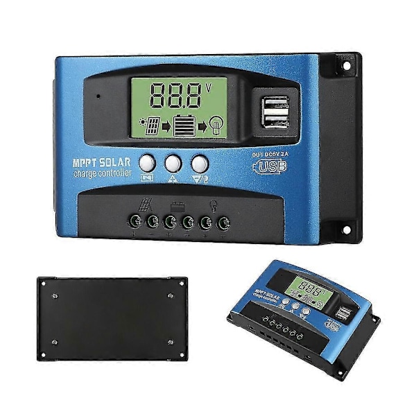 Solcellsladdningsregulatorer MPPT 100a 80a 60a 50a 40a 30a Dubbel USB LCD-skärm 12v 24v-xindaren 60A