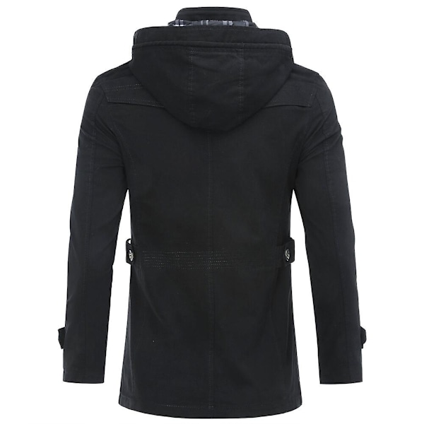 Herrar Dubbel Krage Fick Peacoat-Xin Coffee 2XL