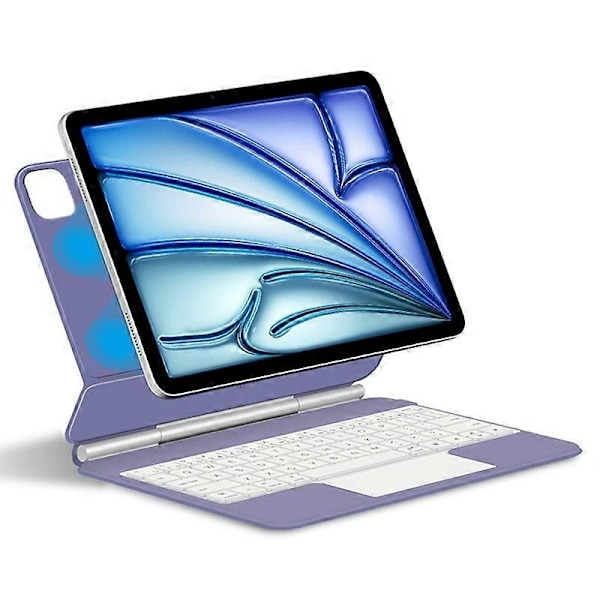 Kelluva magneettinen Bluetooth-näppäimistökotelo Multi-touch -kosketuslevyllä iPad Air 13 (2024) (M2) - Pu-Xin Purple
