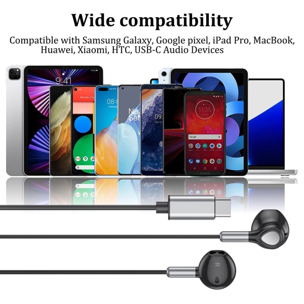 USB C hörlurar för Samsung Galaxy S22 Ultra S21 FE S20 A53-Xin