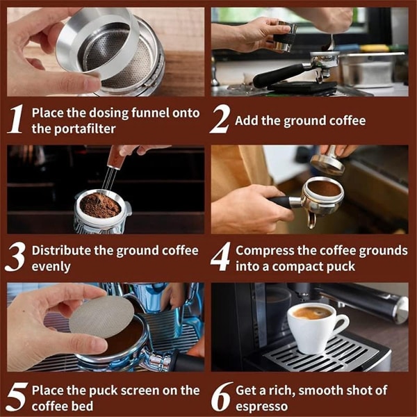 51 mm Espresso Wdt-verktyg, dispenseringstratt och set, espressotillbehörssats Barista- set, kaffenål-Xin