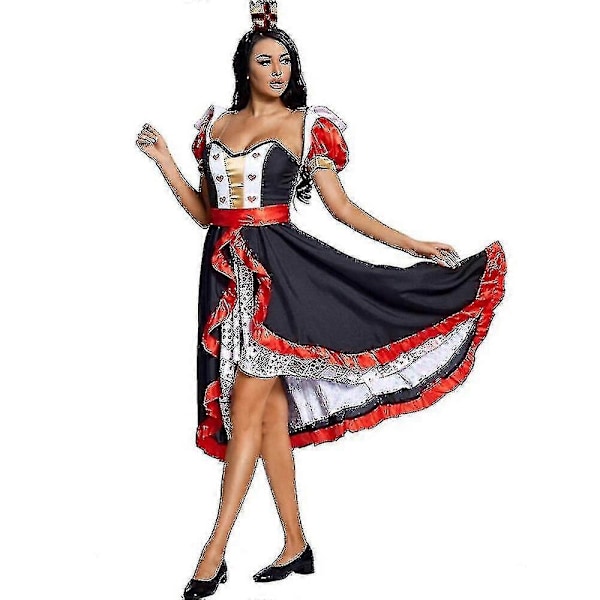 Hjärter Dam Alice i Underlandet Kostym Poker Drottning Halloween Maskerad Kostymklänning - Xin Style 3 M