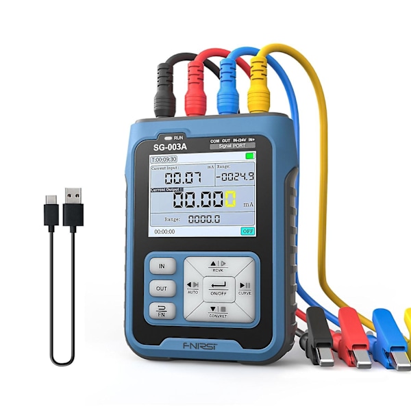 FNIRSI Bærbar Håndholdt 0-10V 4-20mAh Justerbar Strømspenning Simulator Signalgenerator Kilde-Xin