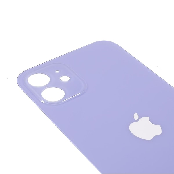 Batterikassedæksel Reparationsdele til iPhone 12 (Standard Kamera Linse Ring Hul) - Lilla-Xin