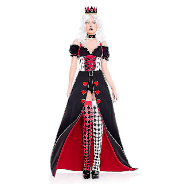 Hjärter Dam Alice i Underlandet Kostym Poker Drottning Halloween Maskerad Kostymklänning - Xin Style 2 M