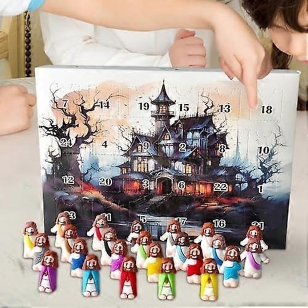 2024 Jesus Adventskalender 24 Mini Figurer Jesus Skulpturer til Børn Julegave-Xin B