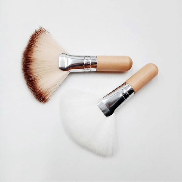 4 stk. Highlighters Fluffy Fan Brush Kort Skaft Ansigtsbørste Fan Brush Makeup Maske Børste Ansigtsbehandlinger Kvinder Ansigtsbørste-xindaren