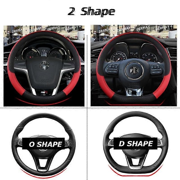 Passer til MG HS ZS EV MG3 3SW MG5 MG6 MG7 ZR EHS EZS GT 9 Farver Bil Ratdæksel PU Læder Anti-slip Autodele - Xin D shape Brown