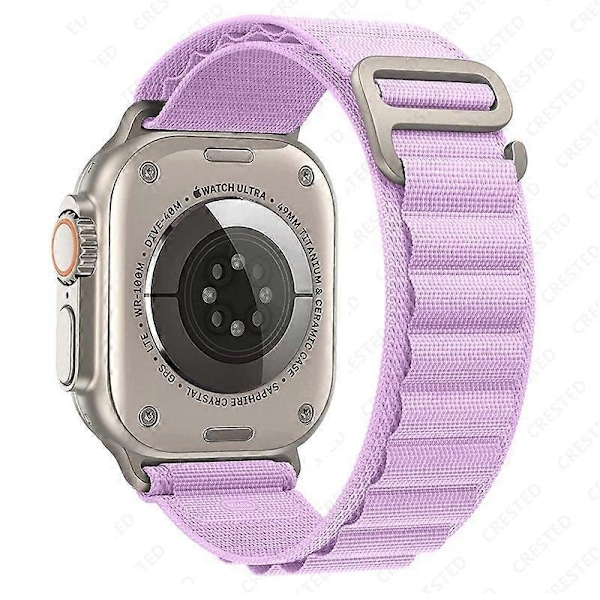 Rem til Alpine Loop Nylon Armbånd correa iwatch Series Ultra 8 SE 7 6 3 5 Kompatibel Apple Watch Rem-Xin lavender 38mm 40mm 41mm