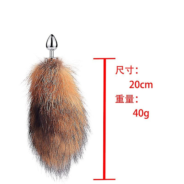 Svansplugg Rävsvans Katt Små Rekvisita Äkta Hår Liten Svans Avtagbar Hundleksak Sp-Xin Peacock Blue M