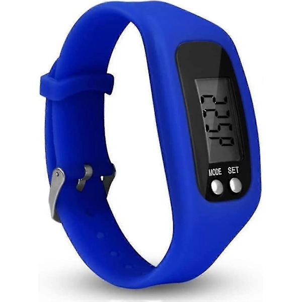 Stegräknarklocka med LCD-display, enkel användning, aktivitetsarmband för promenader, enkel stegräknarklocka för promenader - Xin Deep Blue