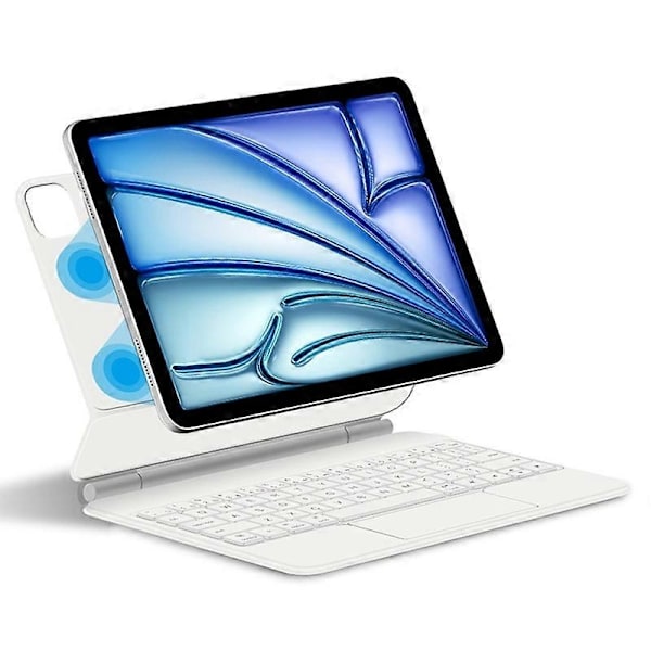för iPad Air 13 (2024) (M2) Flytande Magnetiskt Fodral Bluetooth Tangentbord med Multi-touch Trackpad - Wh-Xin White
