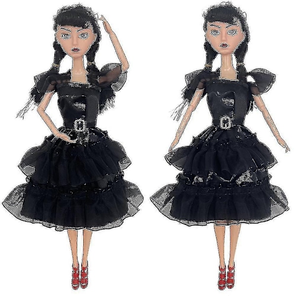Wednesday Addams Familj 28 cm Docka Wednesday Fans Barn Flickor Födelsedagsleksak Presenter-Xin