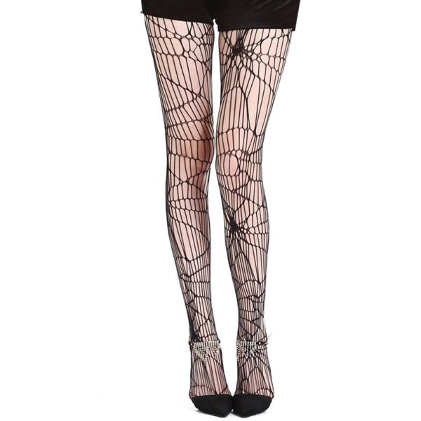 Halloween Spider Web Black Tights Dam Sexiga Hollow Ripped Fishnet Tights Sheer Mesh Witch Cosplay Strumpor-Xin