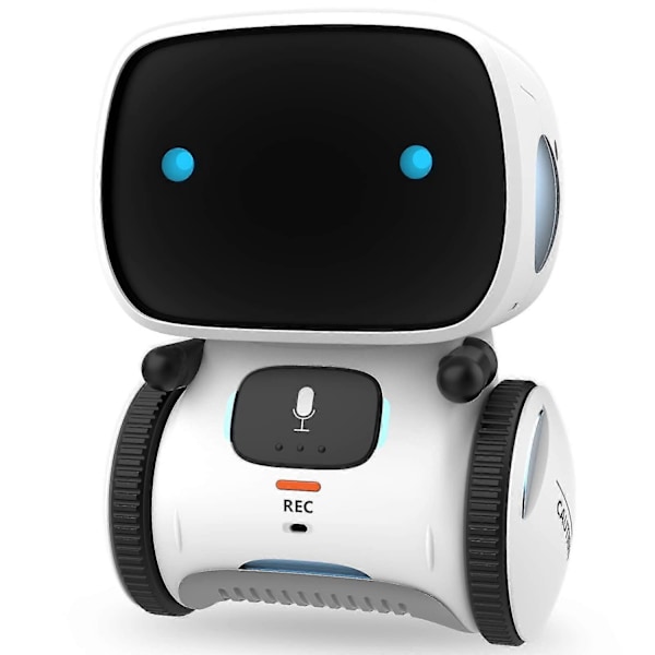 Robotleke for barn, interaktiv smart snakkende robot med stemmestyrt berøringssensor, talegjenkjenning, bursdagsgaver - Xin White