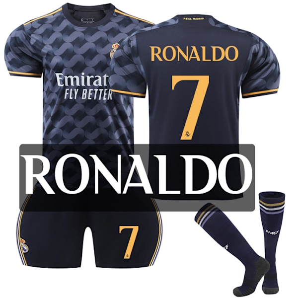 23-24 Real Madrid Udebanetrøje Royal Blue No. 10 Modric 7 Pooh C Ronaldo 5 Bellingham Fodboldsæt NO.7 RONALDO NO.7 RONALDO-Xin NO.7 RONALDO L