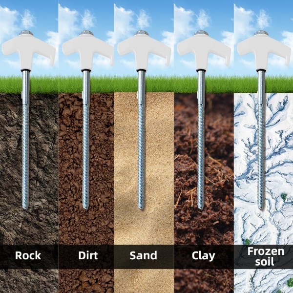 8\" skru ind teltpløkker - Jordankre Skru ind borebare teltpløkker Stærke teltpløkker Campingpløk-Xin