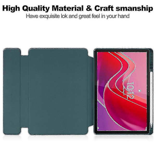 Beskyttelsesdeksel for Lenovo Tab M11 (xiaoxin Pad 11 2024) PU + akryl nettbrettstativ beskyttelsesdeksel med bluetooth-tastatur - Xin Dark green Style E Lenovo Tab M11 (Xiaoxi