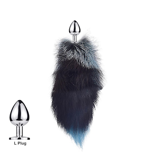 Hale Plug-in Rævehale Kat Små Rekvisitter Ægte Hår Lille Hale Aftagelig Hund Legetøj Sp-Xin Peacock Blue L