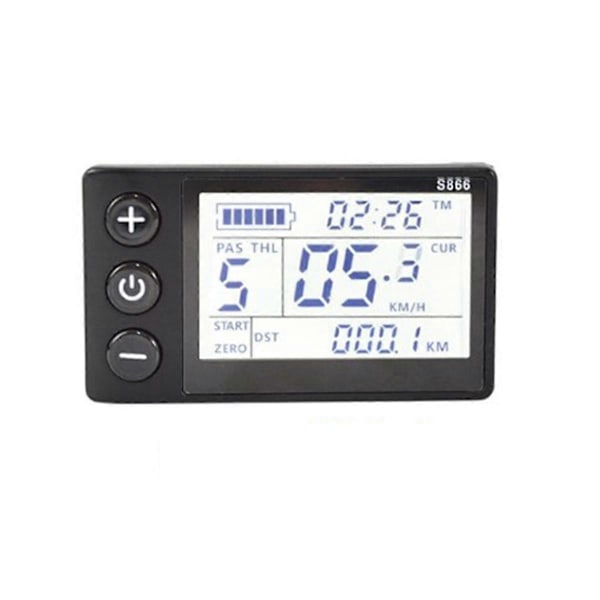 S866 Elektrisk Cykel LCD Display E-Bike Elektrisk Scooter Display Mätare Kontrollpanel med Vattentät-Xin