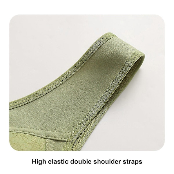 Frontluknings-blonde-bh til modne kvinder - uden bøjle, støttende-Xin green 42 inches
