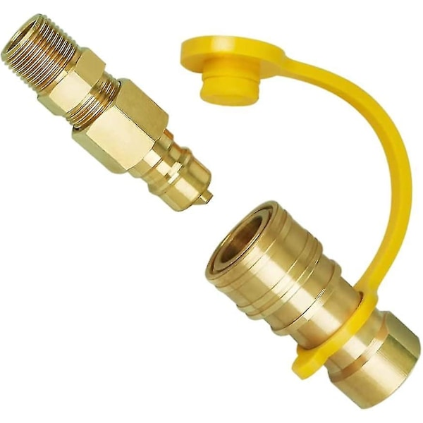 Propan Hurtigkobling Messing 3/8 Tommer Naturlig Propan Gass BBQ Slange Plugg Sett BBQ Slange og Regulator (Gull) (1 Stk-Xin