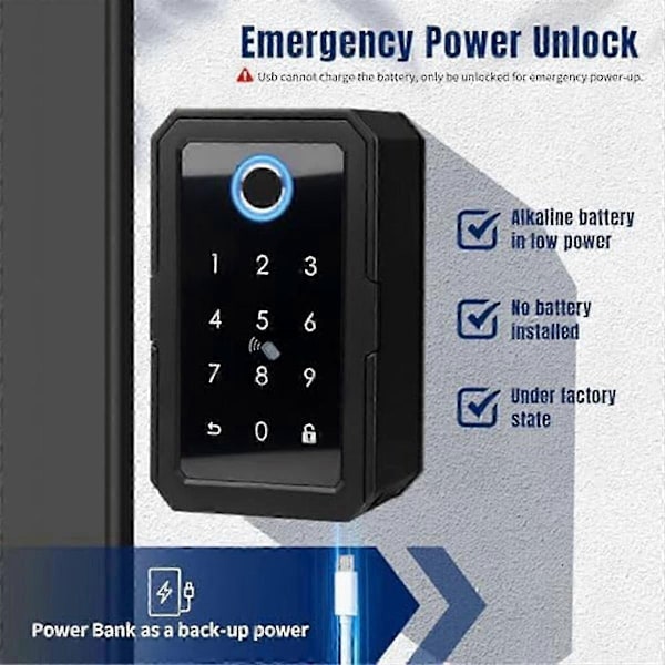 Smartkey Låseboks, Trådløs Smartlåsboks for Hjemmenøkler, Elektronisk Nøkkelboks App Digital Kode Bluetooth Nøkkelsafe for Host-xindaren