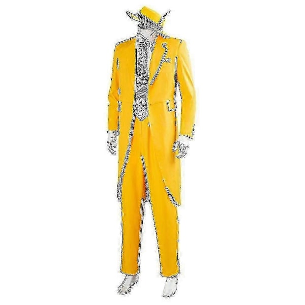 Movietv The Mask Jim Carrey Cosplay Kostumesæt Unisex Voksen Guldragt Uniform Outfits Halloween-xindaren tuxedo L