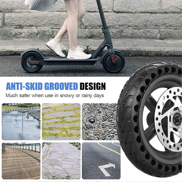Elektrisk sparkcykel bakdäck med hjulnav skivbroms set 8,5 tum Solid elektrisk sparkcykel hjulbyte Kompatibel med Xiaomi M365 -xindaren